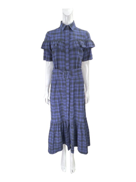 Vestido Mixed Xadrez Azul Marinho