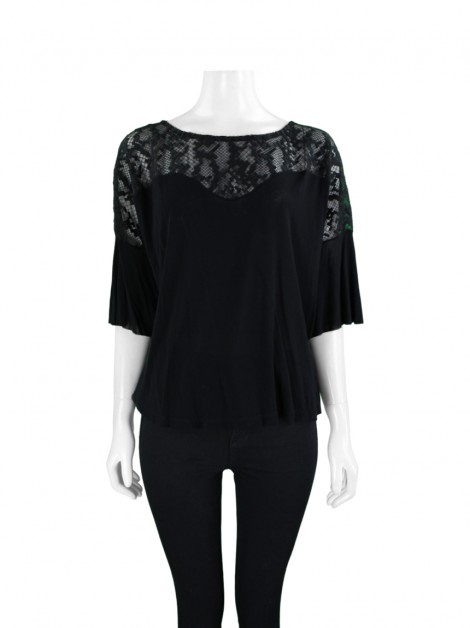 Blusa Letage Ampla Tecido Preto