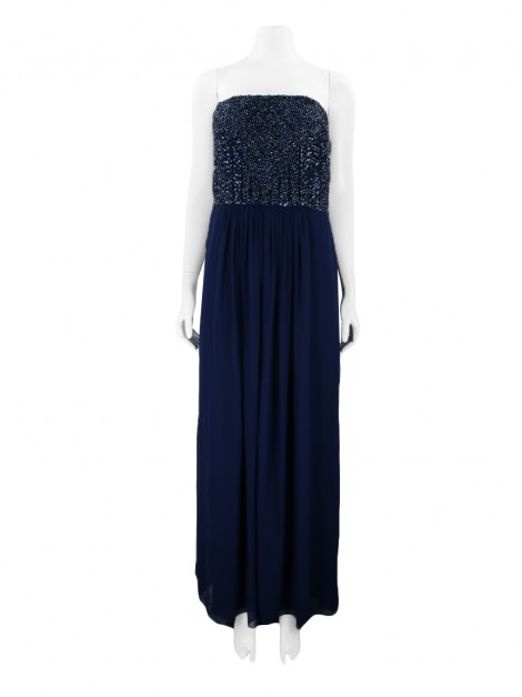 Vestido Aidan Mattox Bordado Azul