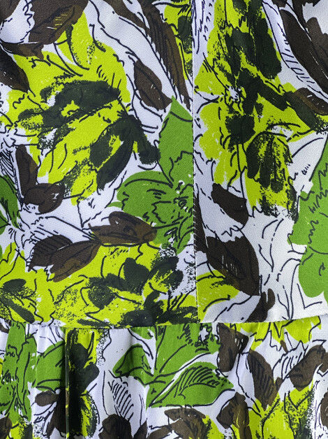 Vestido Mary Zaide Tecido Estampado Verde
