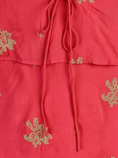Vestido Sofia Bordado Vermelho