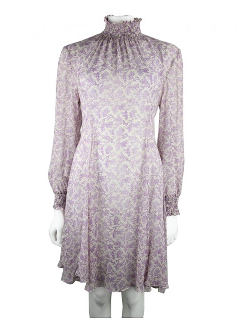 Vestido Vanda Jacintho Estampado Lilás