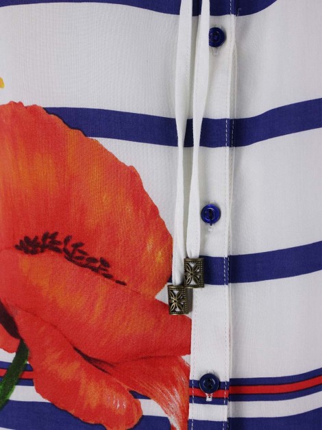 Blusa Desigual Regata Estampada Aplicação Renda