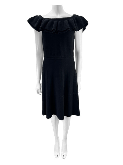 Vestido Saks Fifth Avenue Babados Preto