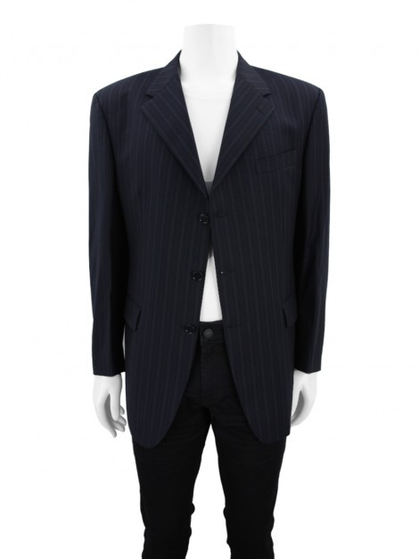 Blazer Ermenegildo Zegna Listras Azul Escuro