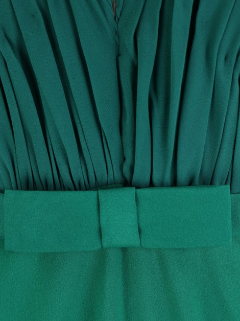 Vestido de Festa Isabella Narchi Drapeado Longo Verde