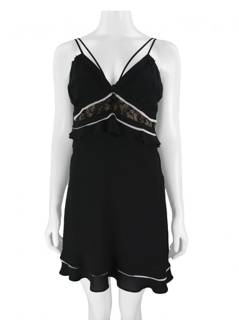 Vestido Costume Rendado Preto