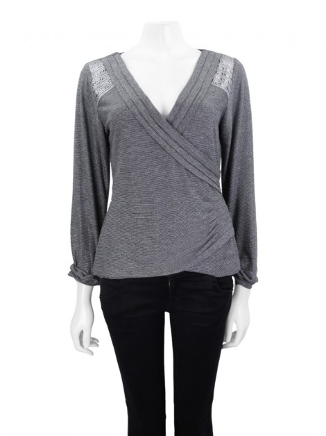 Blusa One Up Manga Longa Metalizada
