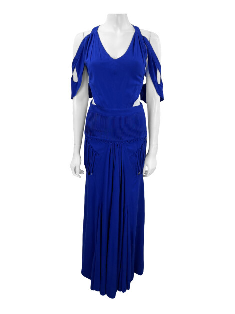 Vestido Pynablu Recortes Azul