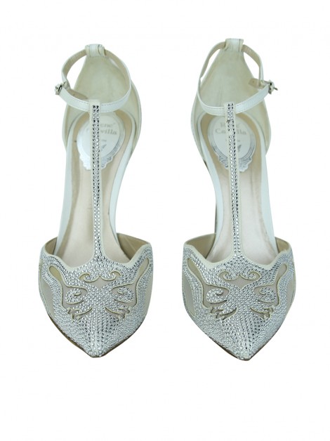 Sapato René Caovilla Ivory Crystal Branco