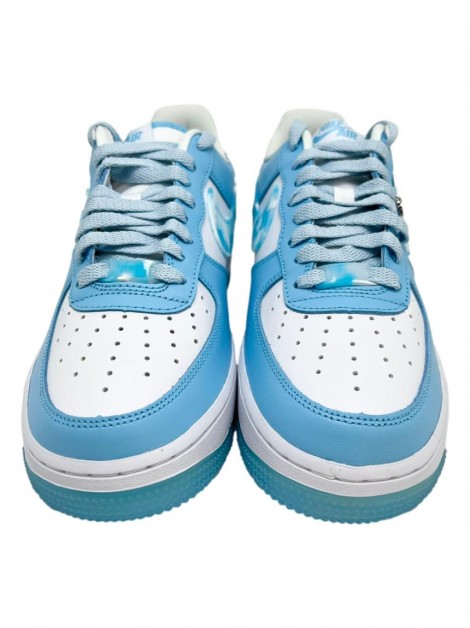 Sneaker Nike Air Force 1 Low Nail Art White Blue