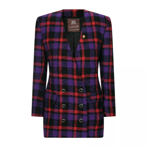 Blazer Lanvin Lã Xadrez Estpado
