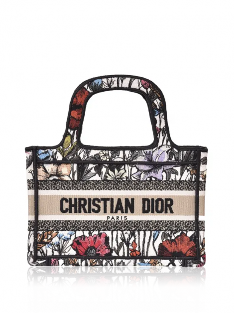 Bolsa Tote Christian Dior Book Tote Mini Mille Fleurs Estampada