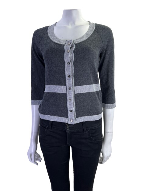 Casaco One Up Tricot Metalizado Cinza