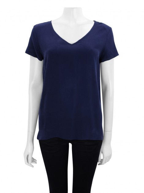 Blusa Sardina Seda Marinho