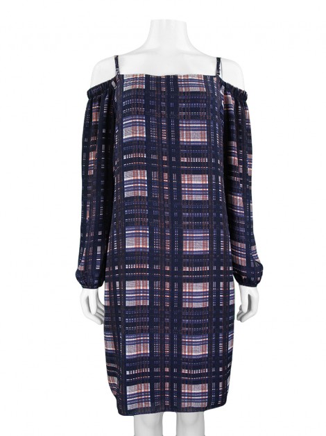 Vestido Cavendish Estampa Azul Marinho