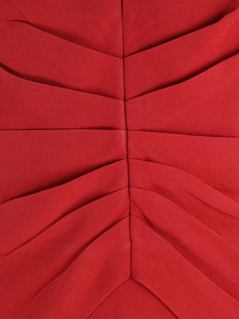 Vestido de Festa André Lima Pregas Longo Vermelho