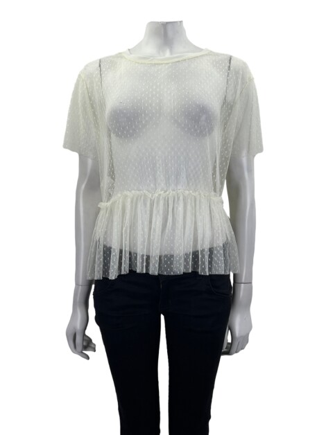 Blusa CAOS Tule Poá Branco