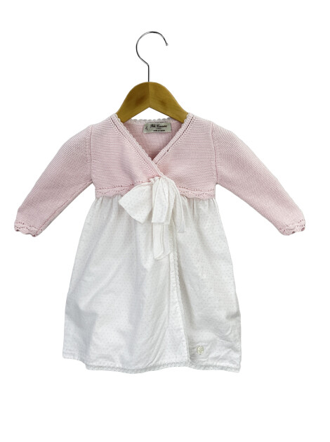 Vestido Pili Carrera Poá Tricot Rosa
