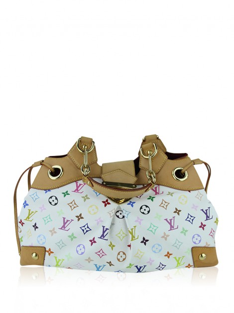 Louis Vuitton White Multicolor Monogram Canvas Ursula Bag at 1stDibs