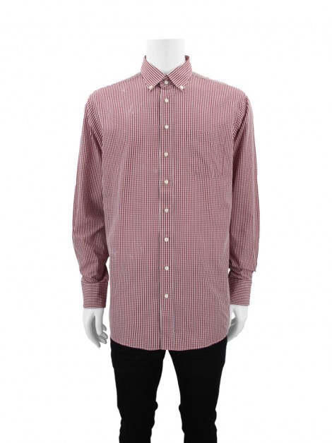 Camisa Artigiano A Misura Vichy Vermelho Masculino