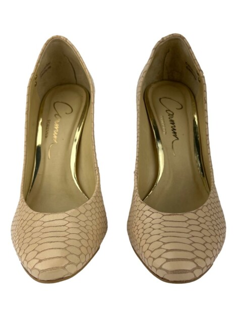 Sapato Carmim Couro Animal Print