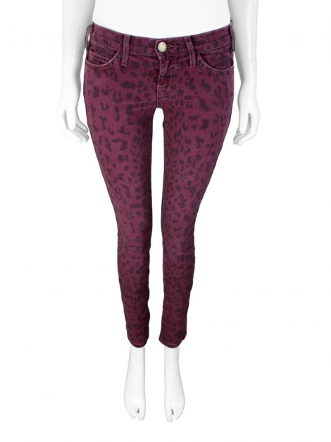 Calça Current Elliott The Ankle Skinny Sarja Animal Print