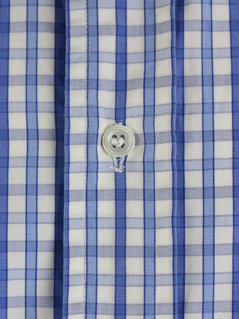 Camisa Façonnable Quadriculada Azul Masculina