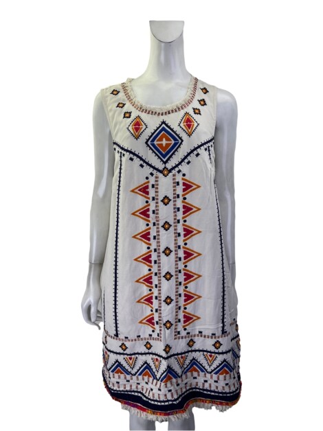 Vestido Anthropologie Bordado Cinza