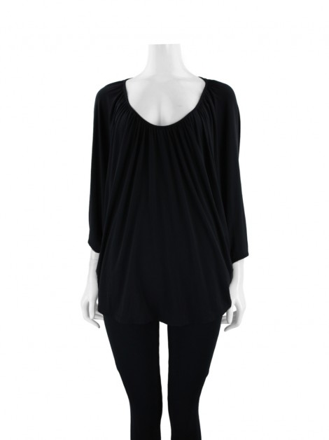 Blusa Lu Monteiro Ampla Tecido Preto