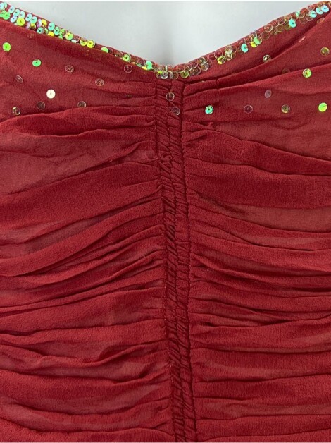 Vestido Arthur Caliman Drapeado Seda Vermelho
