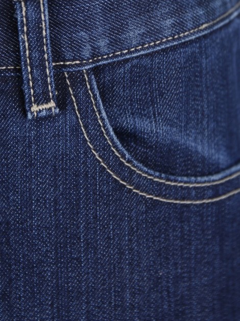 Saia Façonnable Reta Jeans Azul