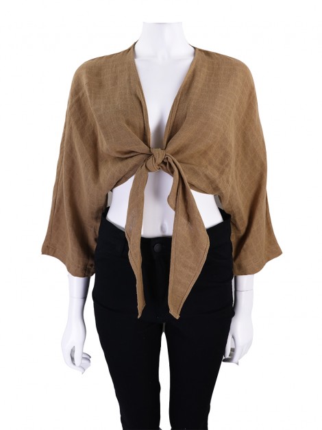 Blusa Flavia Aranha Amarração Marrom