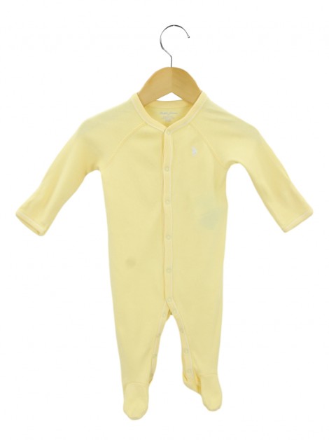 Macacão Ralph Lauren Tecido Amarelo Bebê