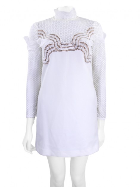 Vestido Self-Portrait Curto Renda Branco