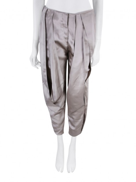 Calça NIna Ricci Tecido Acetinado Taupe