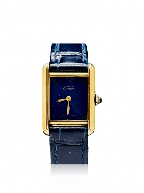 Relógio Cartier Tank Must Corda Azul