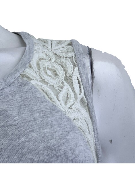 Blusa Mixed Renda Mescla Cinza
