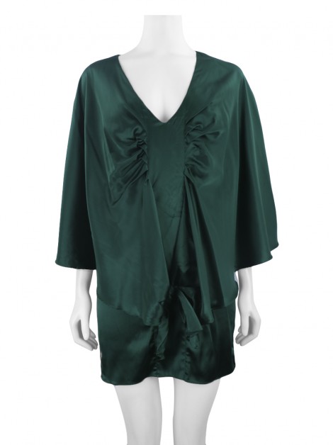 Vestido Haute Hippie Amarração Seda Verde