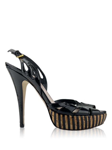 Sandália Miu Miu Bamboo Verniz Preto