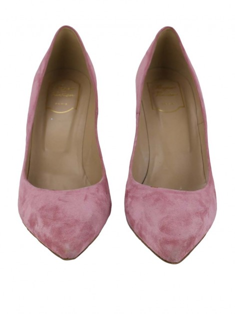 Sapato Roger Vivier Camurça Rosa