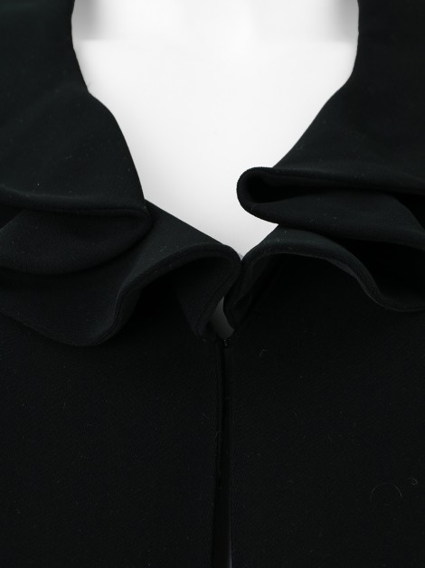 Blazer Tahari Arthur S. Levine Tecido Preto Babados Frontais