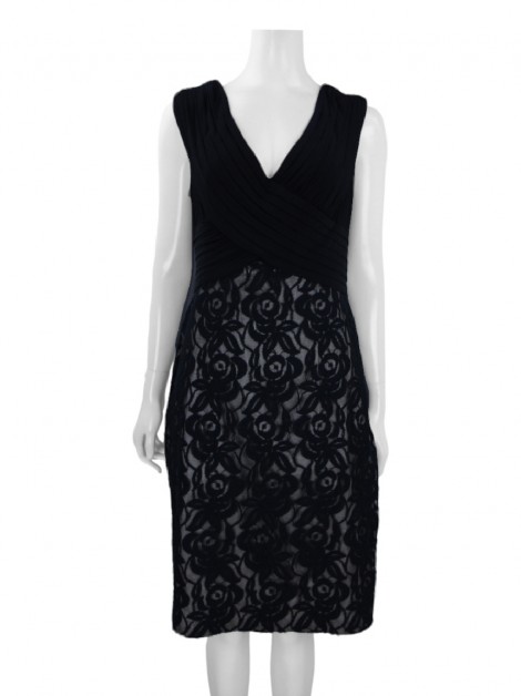 Vestido Adrianna Papell Renda Preta