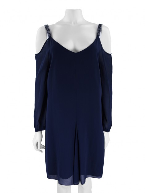 Vestido Cavendish Bordado Azul Marinho