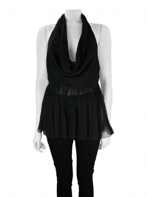Blusa Catherine Malandrino Transparente Preta