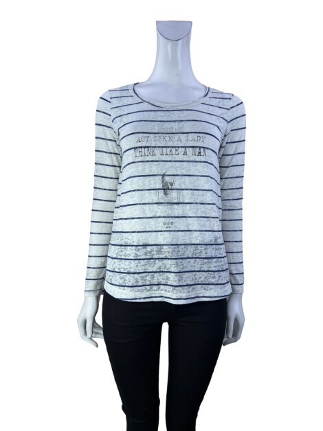 Blusa 284 Branca Listrada