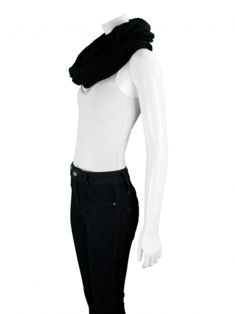 Cachecol MyBasic Tricô Preto