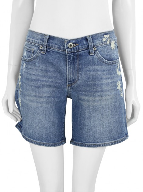 Bermuda Lucky Brand Jeans Bordado Azul