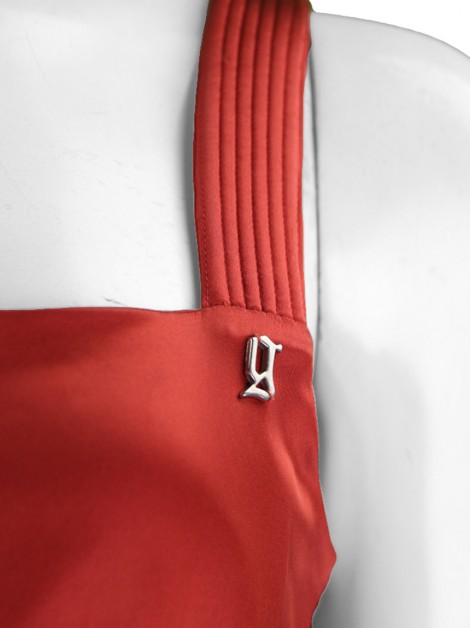 Vestido John Galliano Acinturado Vermelho