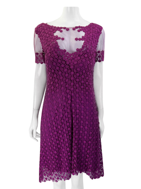 Vestido Barbara Bela Crochê Fucsia